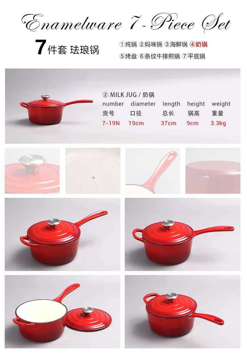 Bộ Nồi Chảo Gang Tráng Men Đa Năng Bền Bỉ