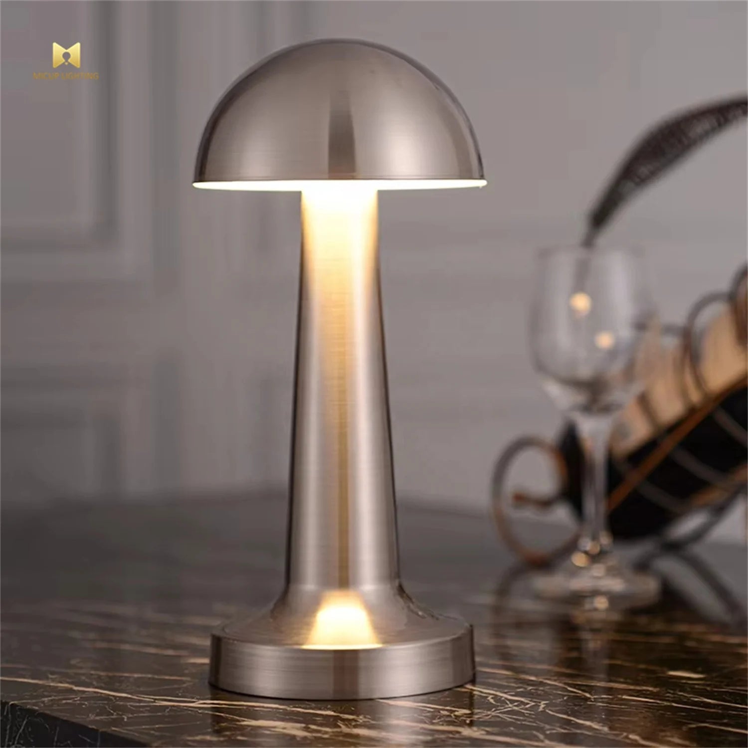 Modern Design Cordless Table Lamp Dome LED Rechargeable with Battery Power Small Portable for Home Office Living Room