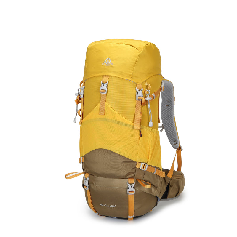 AIONE KA-8222 55L Waterproof Hiking Backpack with Raincoat, Large Outdoor Sports Travel Climbing Backpack 