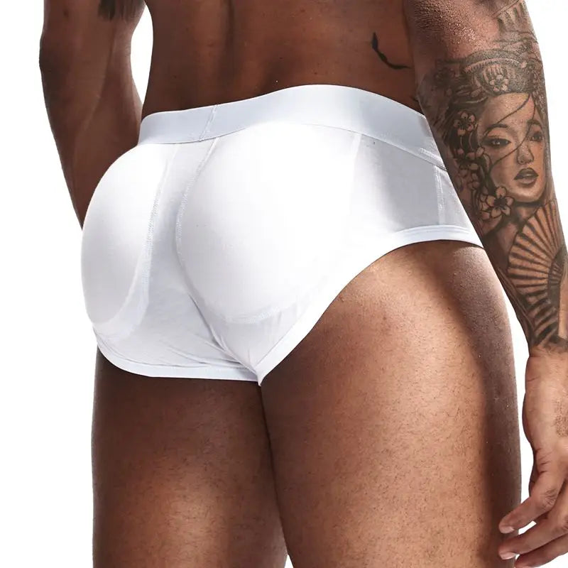 Men's Breathable Cotton Padded Butt Underwear with Removable Pads