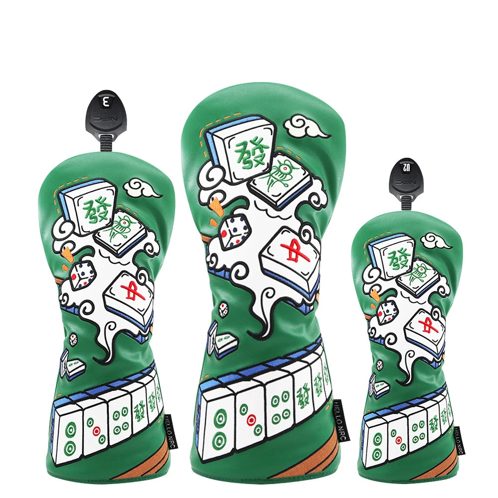 Mahjong Embroidered PU Leather Golf Club - Unique Style