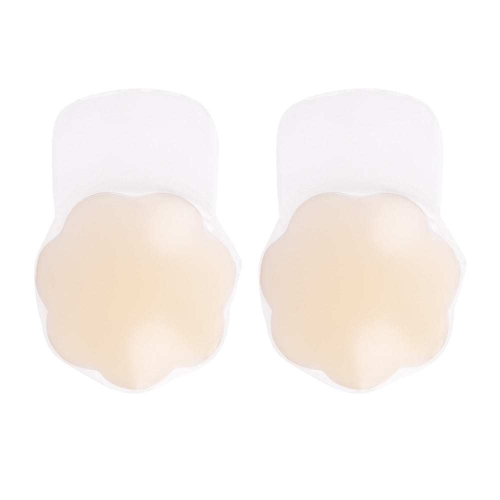 Miếng dán ngực silicon dán nâng ngực không đường may không dây chống thấm nước hình hoa tròn - Daisan Mart