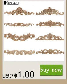 Wood Mouldings Wood Carving Door Onlay Wood Applique Wood Decal Antique Retro Modern Long Leaves Wooden Cabinet Furniture Corner