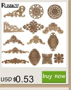 Wood Mouldings Wood Carving Door Onlay Wood Applique Wood Decal Antique Retro Modern Long Leaves Wooden Cabinet Furniture Corner