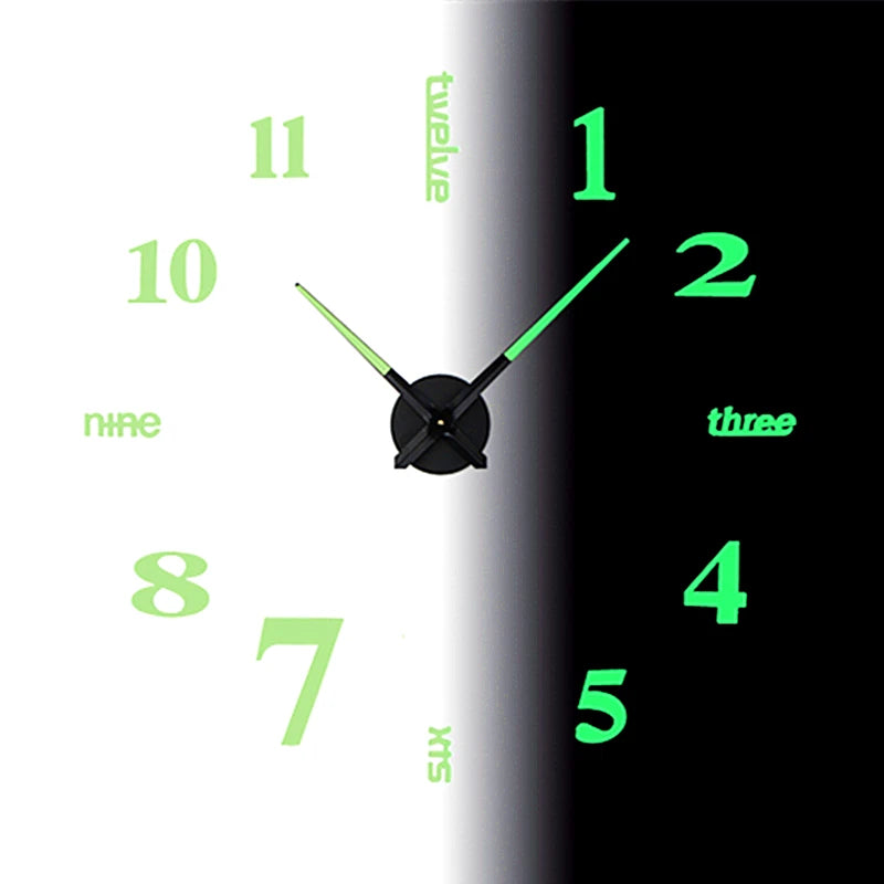 Cheap Night Light Art Acrylic Sticker Design Home Decorative Wall Clocks Luminous Large DIY Modern Wholesale City Stars Kids 3d