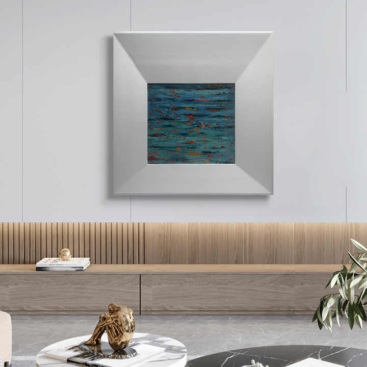 JZHome Decor Large Wooden Frame 3D Fish Handmade Artwork Koi Fish Hand Painted Oil Painting 