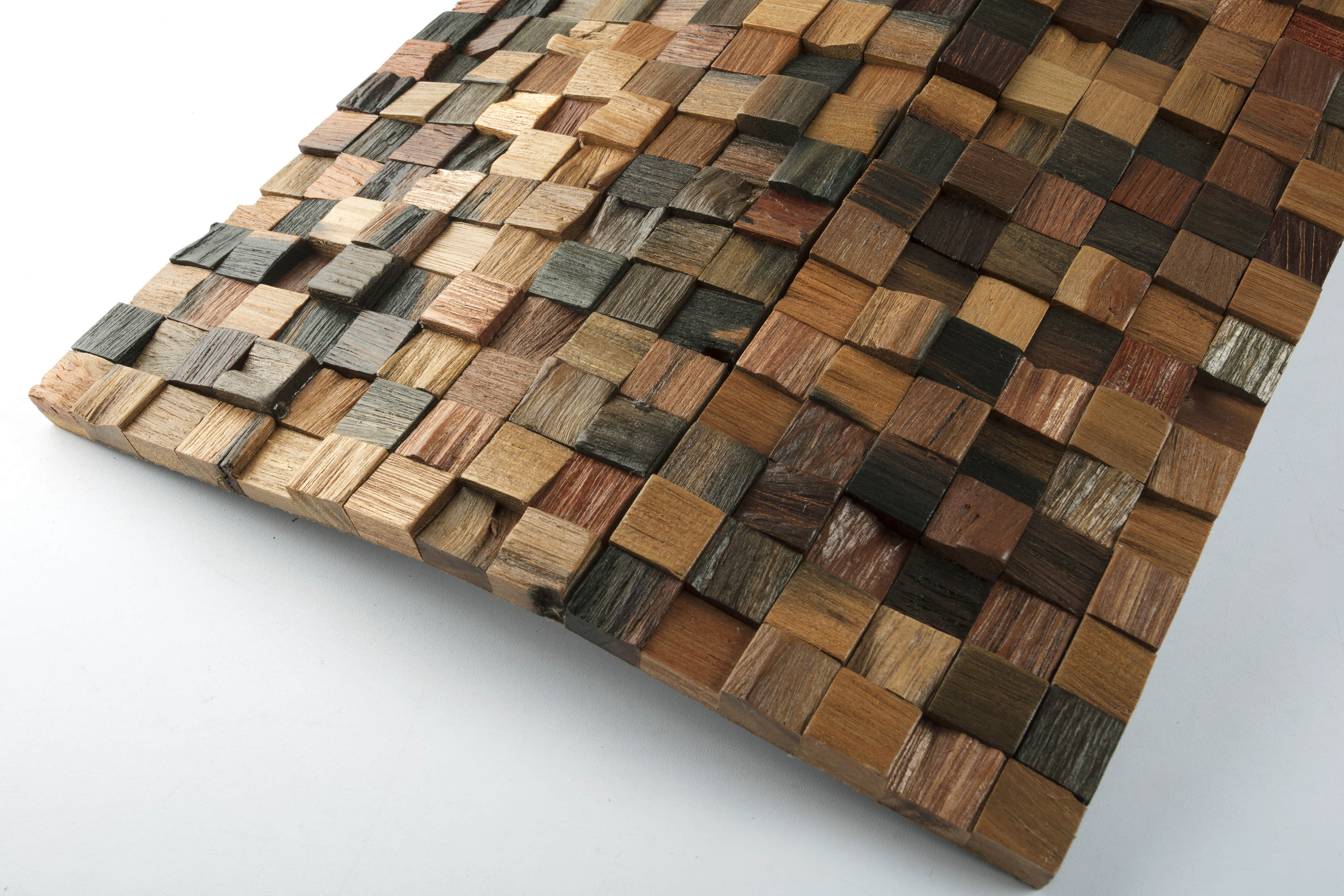 OEM&amp;ODM manufacturer brown square wood mosaic bathroom wall tiles 