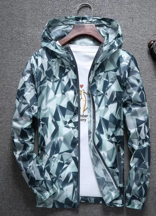 Unisex Camouflage Raincoat Windproof, Anti-UV, Outdoor