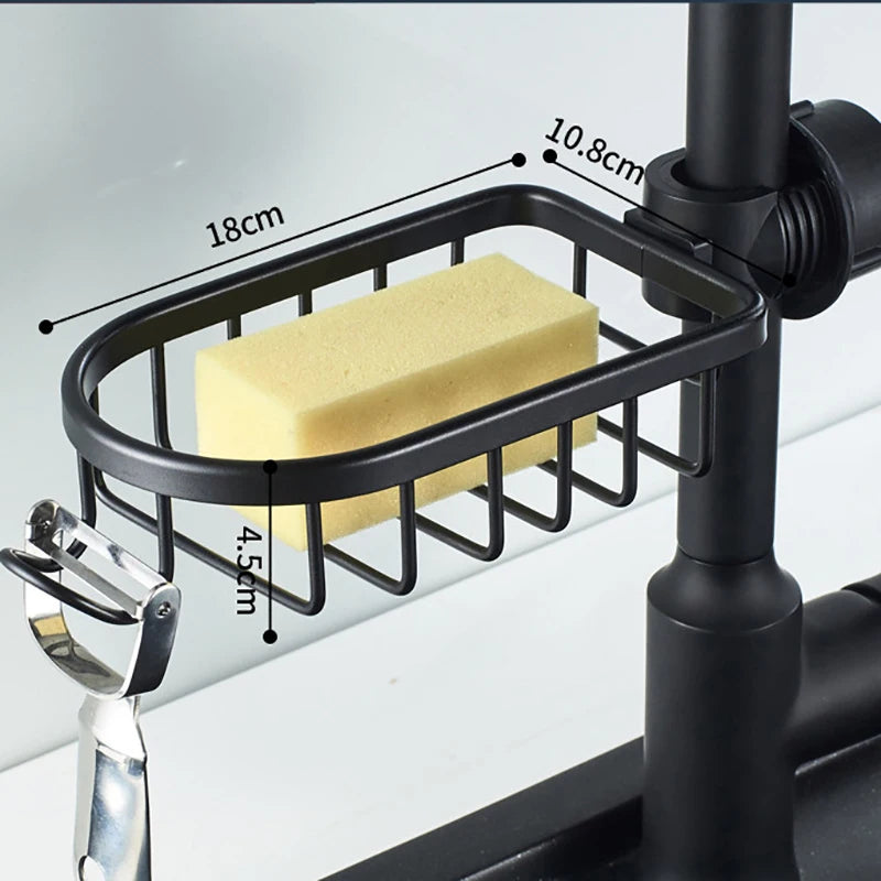 Bathroom Shelves Shower Rack Aluminum Basket For Shampoo Soap Bathroom Storage Adjustable Kitchen Faucet Sink Rag Holders - Daisan Mart