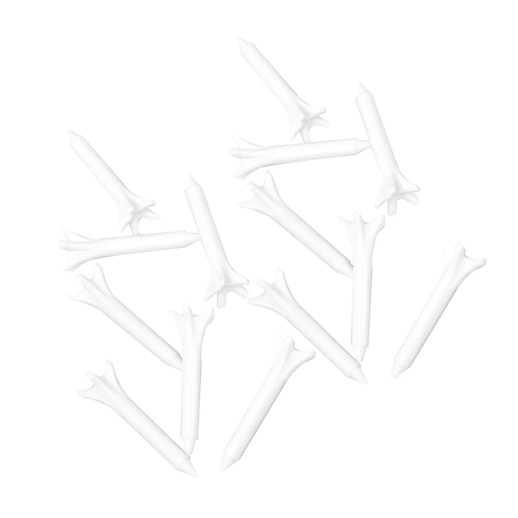 Set of 100 White Plastic Golf Tees 38mm Specialized Claw Shape