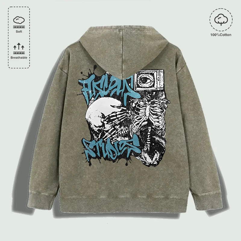 Áo Hoodie Cotton Fuscous Studios Đầu Lâu Đa Màu - Daisan Mart