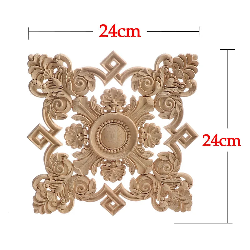 Wood Mouldings Wood Carving Door Onlay Wood Applique Wood Decal Antique Retro Modern Long Leaves Wooden Cabinet Furniture Corner