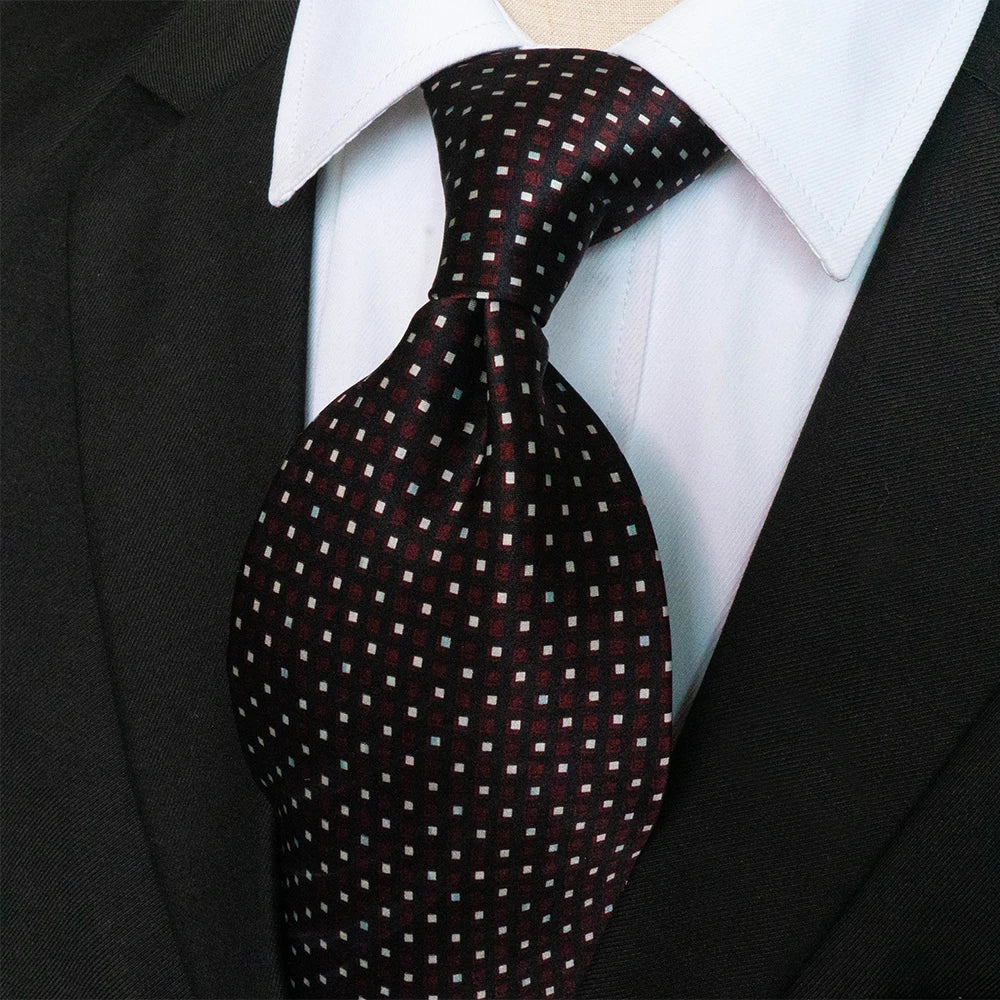 Cà vạt lụa nam họa tiết caro cổ điển thủ công