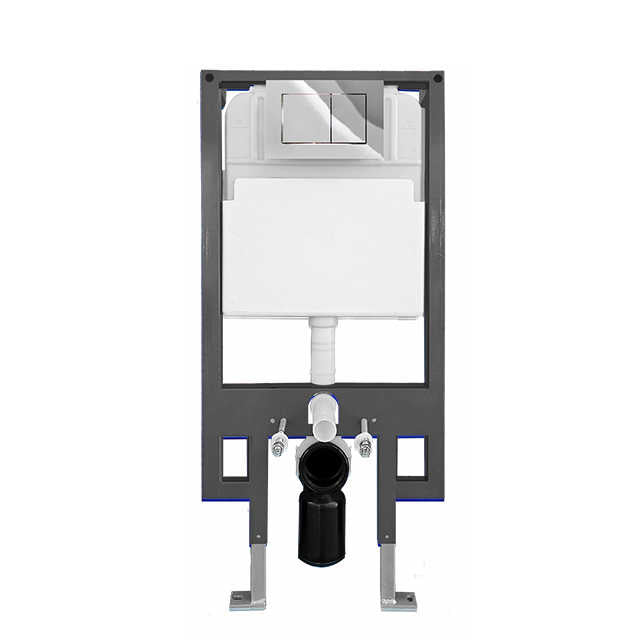 Foshan Modern Design Dual Flush Toilet Manufacturer HDPE Wall-mounted Water Tank Iron Frame Plastic Hotel Toilet 