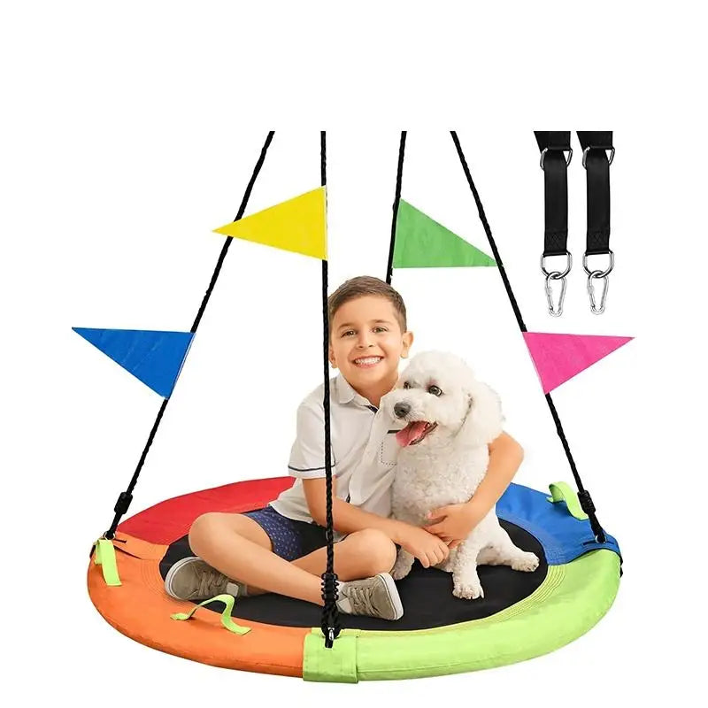 Zoshine  Four-color 48 Inch Fabric Tree Swing Strong Frame Max Capacity Safety for Kids Play in Public Green Space - Daisan Mart