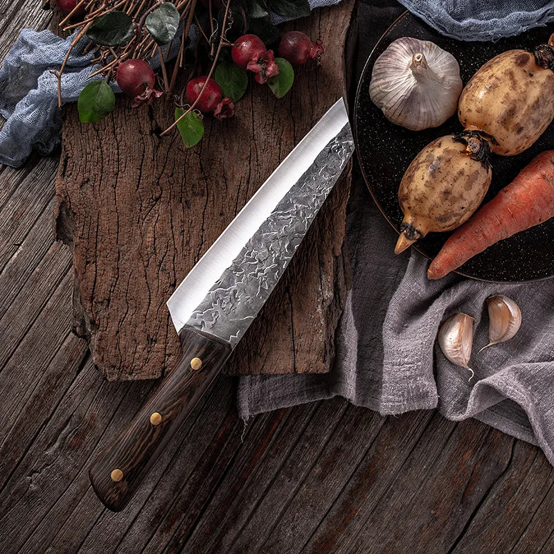 7.6inch Handmade Forged Kitchen Knife Butcher Meat Chopping Cleaver Chinese Chef Knife 5CR15 Stainless Steel - Daisan Mart