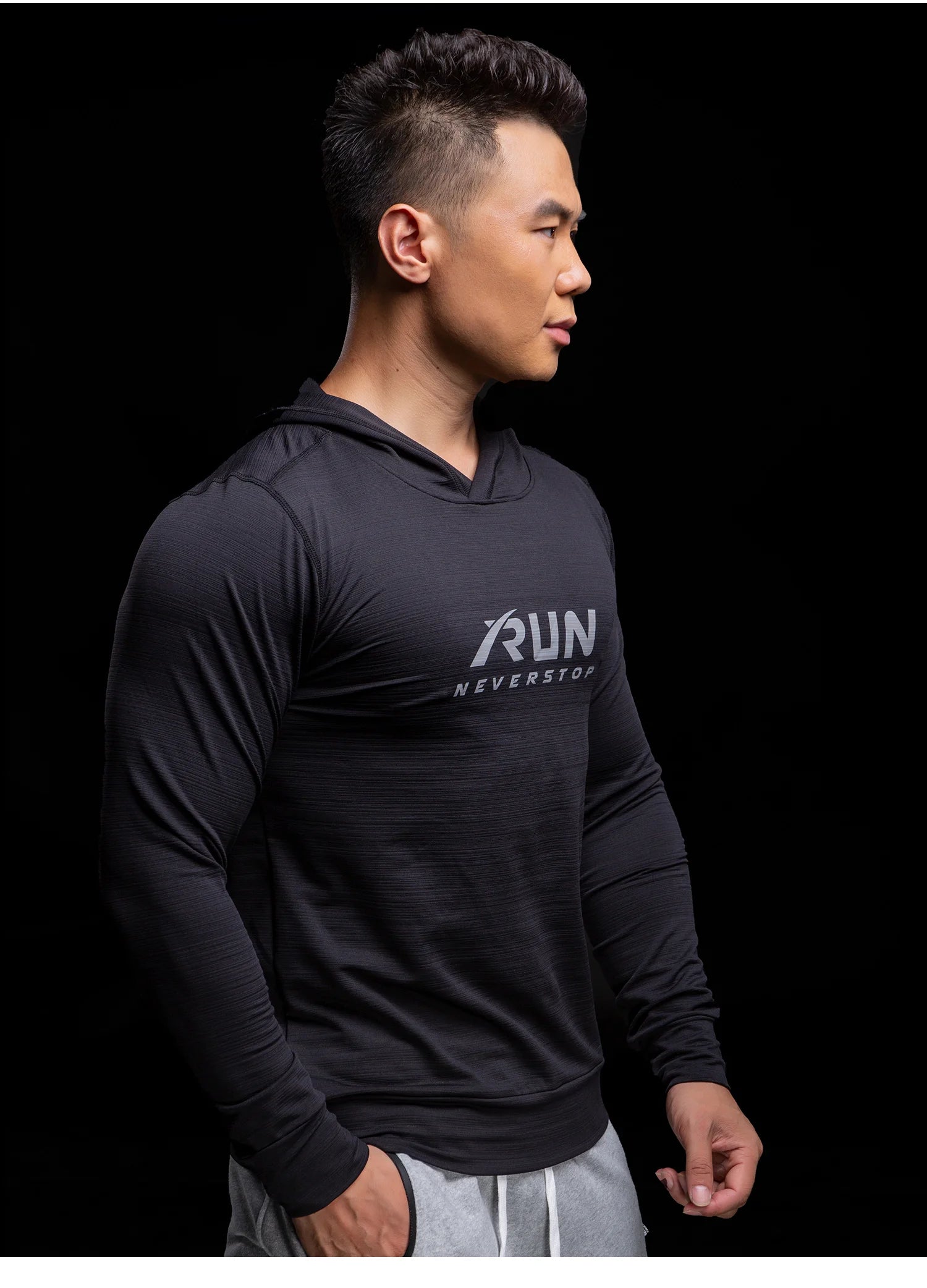 Áo Thun Nam Dài Tay Thể Thao Co Giãn Thoáng Khí