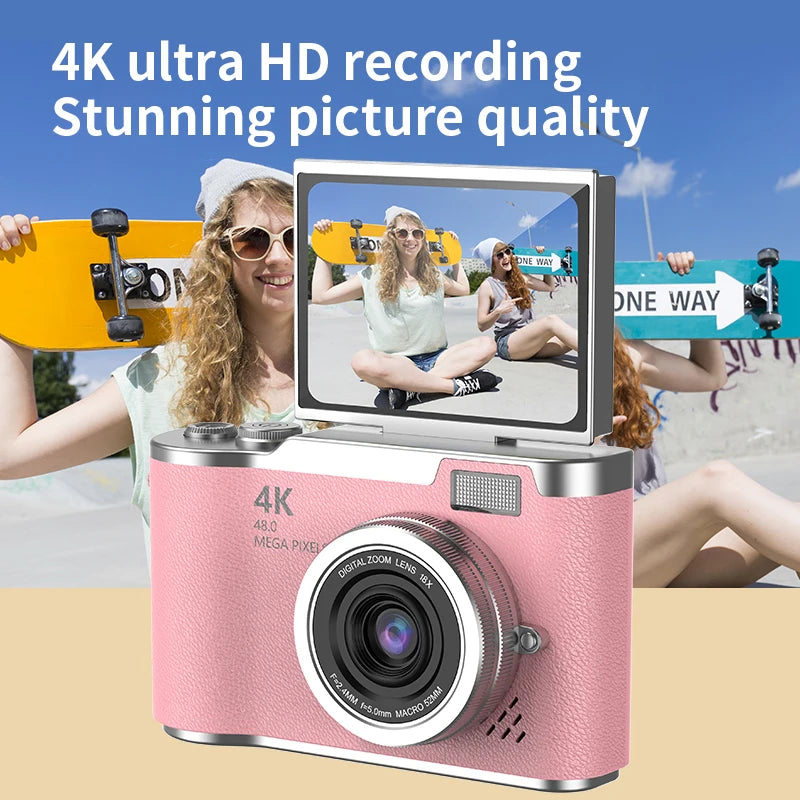 Máy Ảnh Trẻ Em 4K Mini HD Màn Hình Xoay 2025