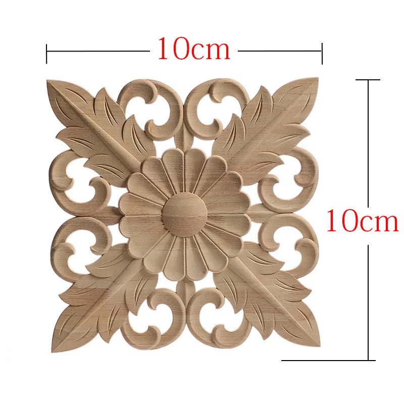 Wood Mouldings Wood Carving Door Onlay Wood Applique Wood Decal Antique Retro Modern Long Leaves Wooden Cabinet Furniture Corner