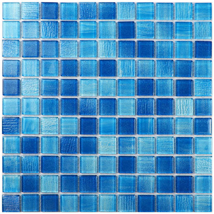 Factory wholesale high quality swimming pool tiles glossy glass crystal mosaic 