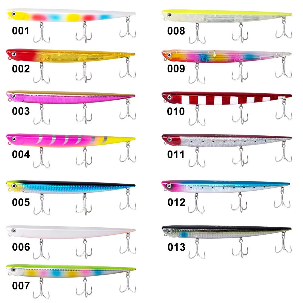 Hunthouse fishing lure pencil 99mm 18.5g 155mm 31.5g swimbait set ruf manic bait sinking origin hook for sea bass bluefish perch