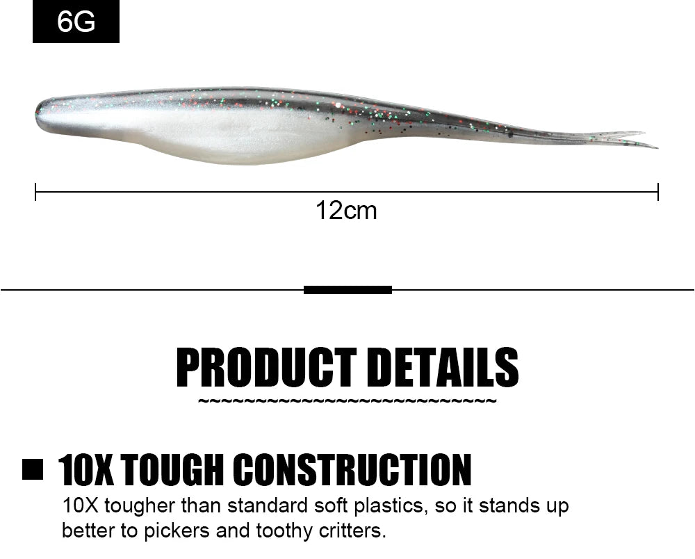 Rosewood Jerk Shad TPR Floating Soft Bait Fishing Lure Drop Shot Jerk Bait Minnow Use Jighead For Sea Fishing Perch Zander Bass