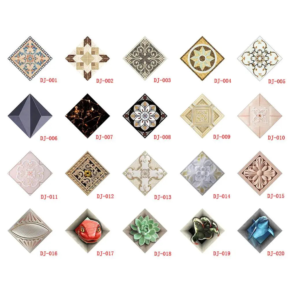 8cm Waterproof Wall Tiles - Set of 10 PVC Pieces