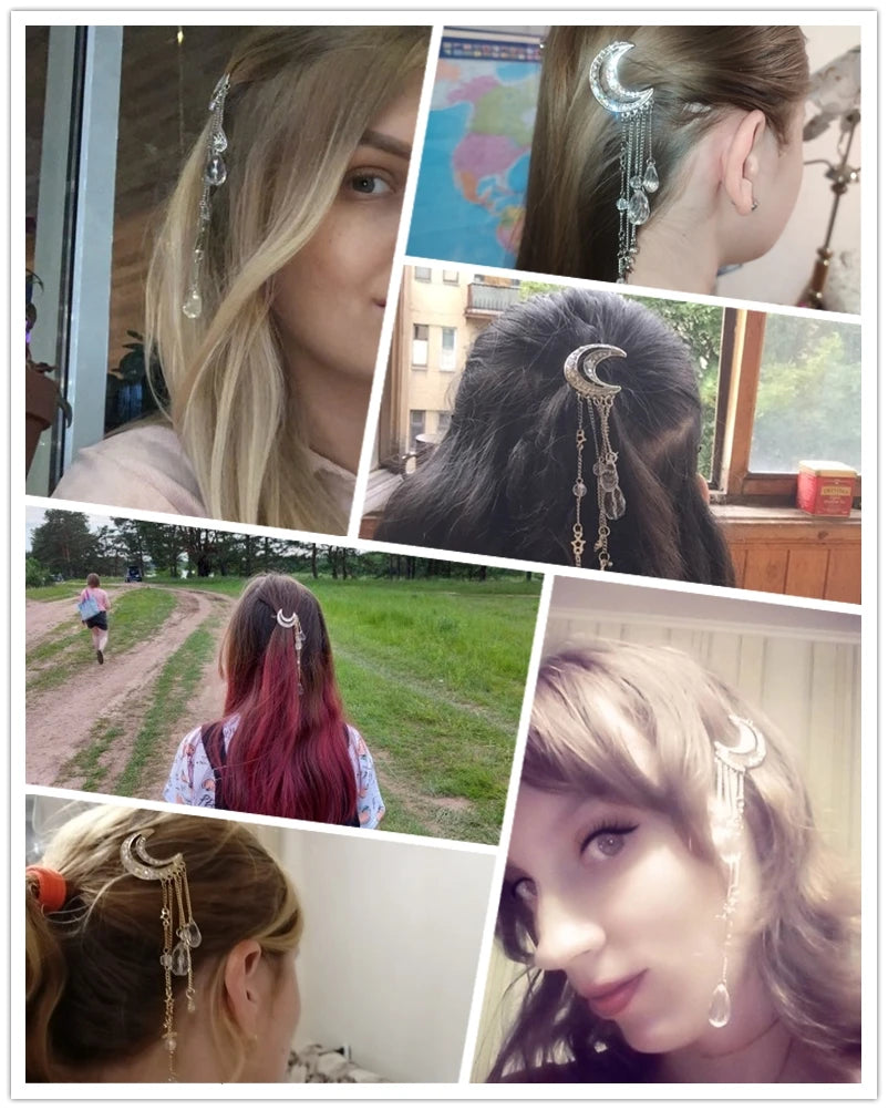 Dây Cài Tóc Quý Phái Nữ Moon Đính Đá Pha Lê