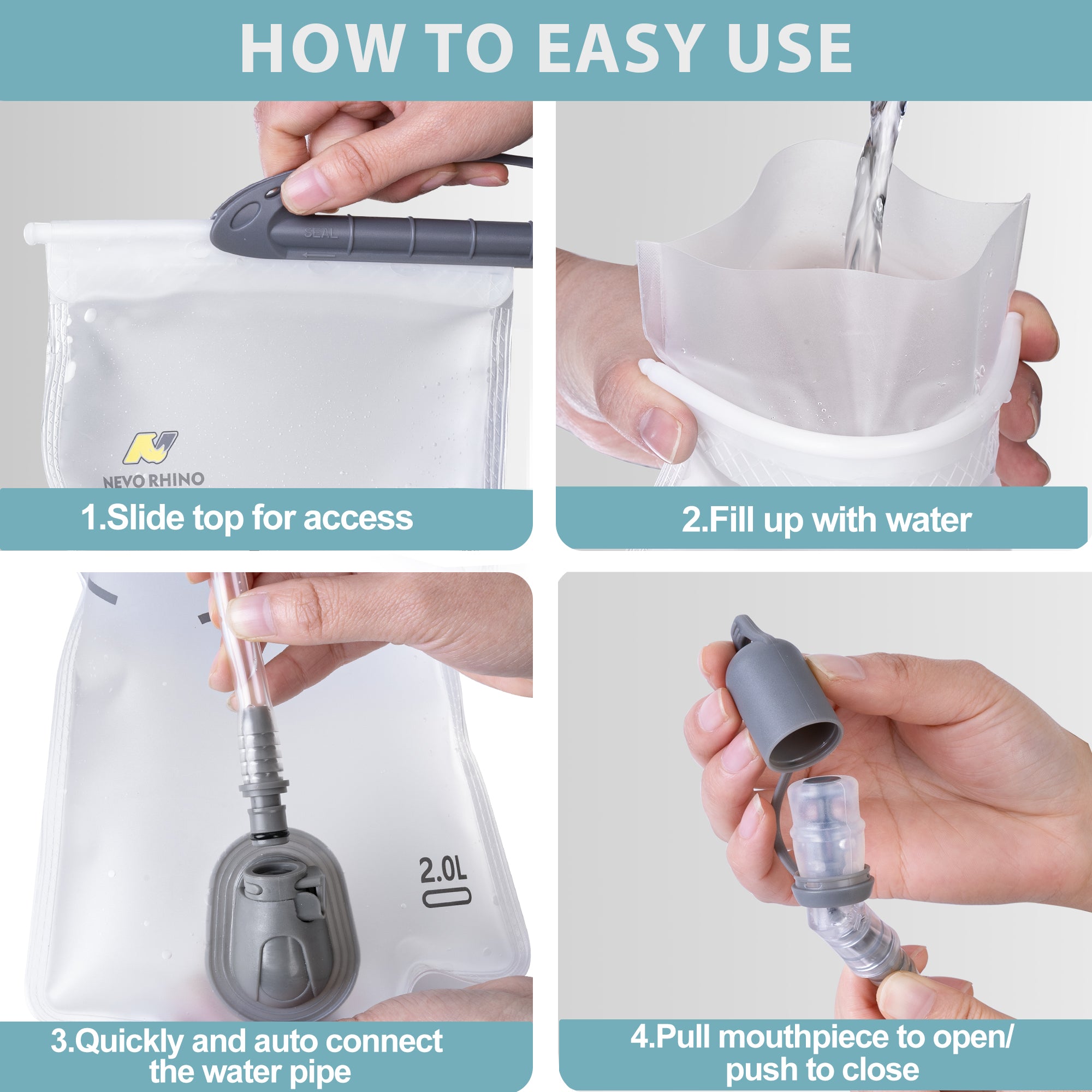 Nevo Rhino 2L Soft PEVA Waterproof Mountaineering Water Bag