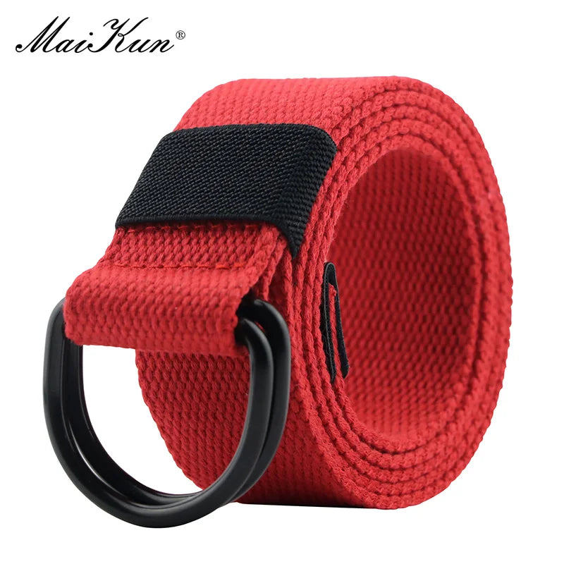 Maikun Unisex Double D-Buckle Canvas Belt