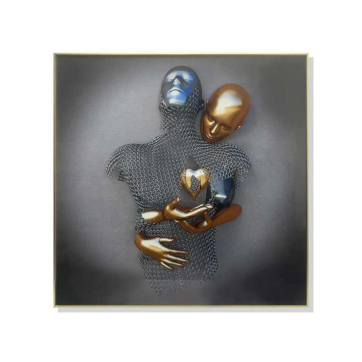 JZ Home Decor Giclee Abstract Lover Wall Poster Framed Print Painting Large Print Statue Wall Art Custom Painting on Canvas 