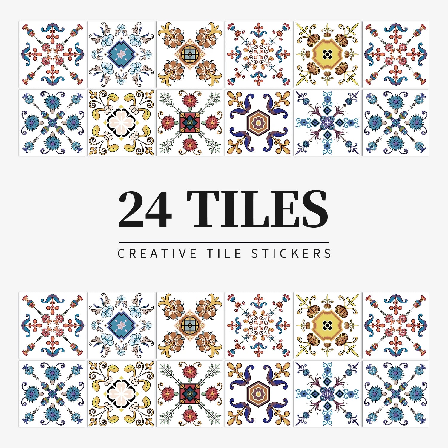 24pcs/set Light Color Tiles Sticker Wall Stickers Kitchen Bathroom Home Renovation Wallpaper Waterproof Self-adhesive Wall Decal
