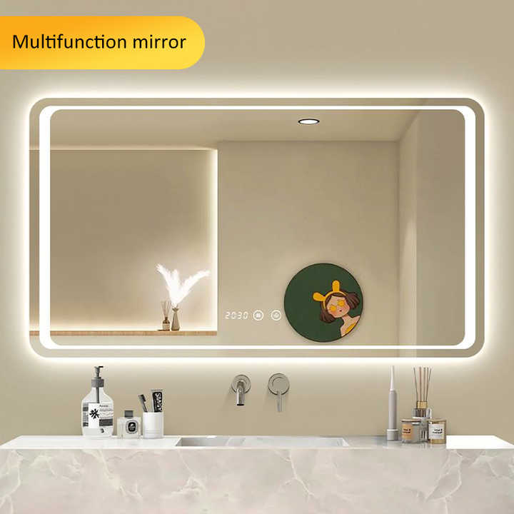 Luxury Bathroom Mirror Smart Design LED Touch Anti-Fog Bathroom Mirror Two-way Mirror 