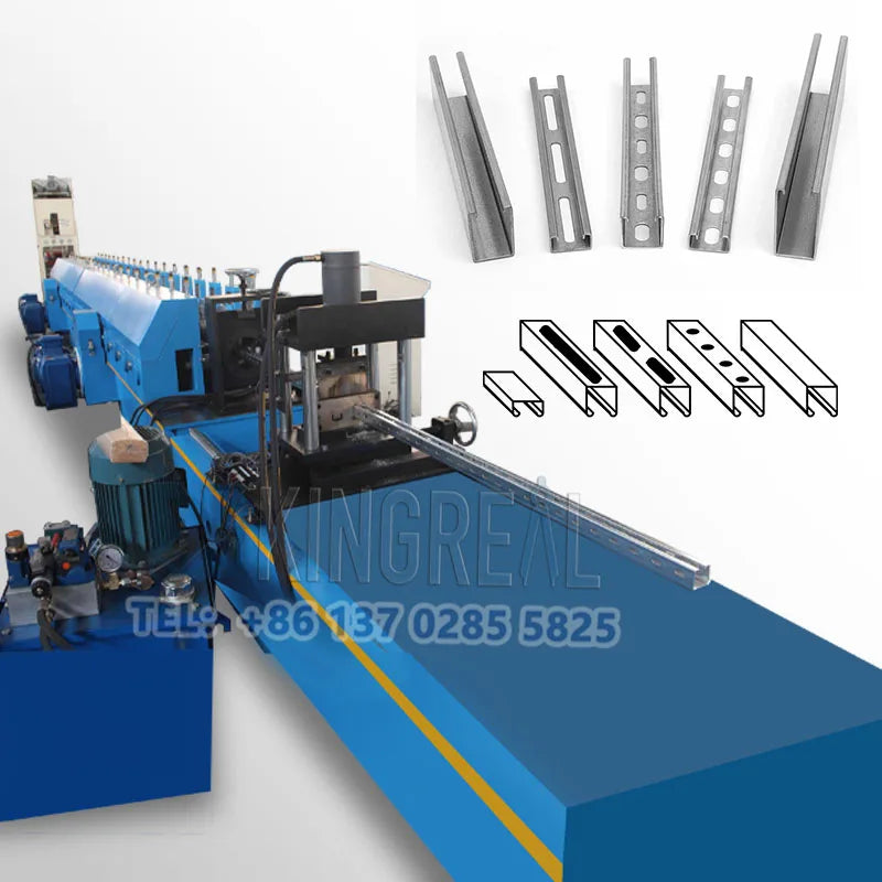 41*41 41*21 Unistrut C型槽鋼輥壓成型機 光電安裝系統支架製造機 開槽C型槽鋼