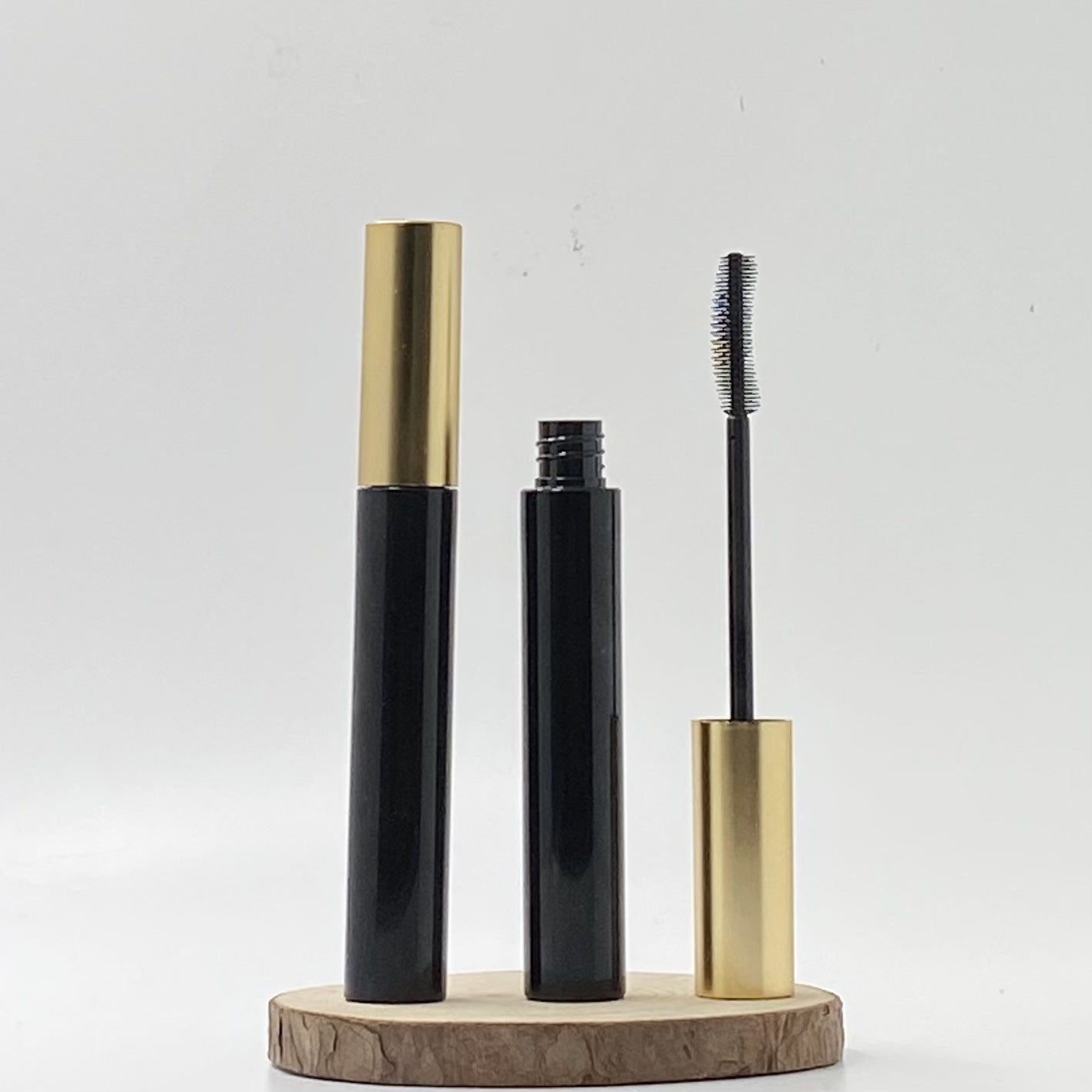 10ml black and yellow empty plastic round tube, hot stamping custom logo, mascara container 