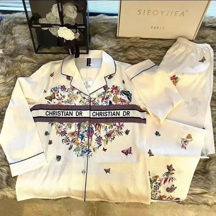 SAMWESTART Spring Cool Silk Women's Pajamas Set