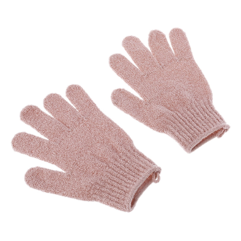 2Pcs Shower Bath Gloves Exfoliating Loofah Body Scrubber Wash Skin Spa Massage A0NC