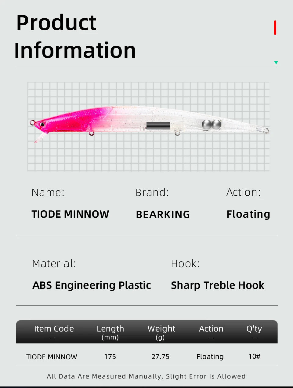 Mồi Câu Cá BEARKING PRO 175mm Nổi Chuyên Nghiệp