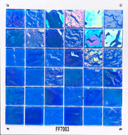 Wholesale 4mm thick modern style iridescent crystal square glass mosaic tiles for interior and exterior wall decoration 
