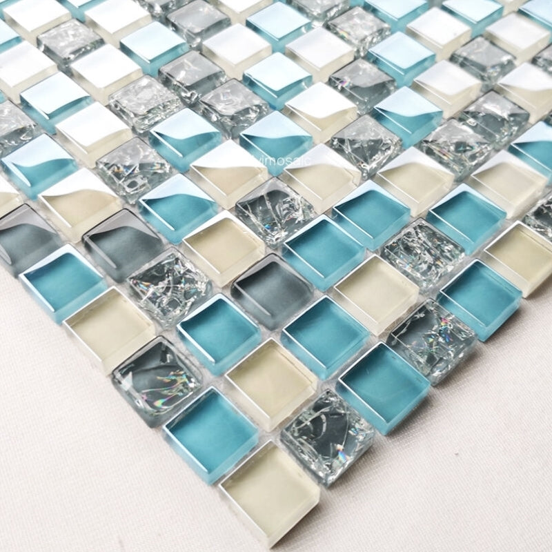 Modern design glass mosaic tiles, glossy, 4mm thick, interior decoration 