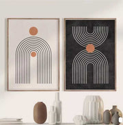 JZ Home Decor Nordic Minimalist Canvas Wall Art Giclee Print Bohemian Artwork Boho Geometric Abstract Painting 