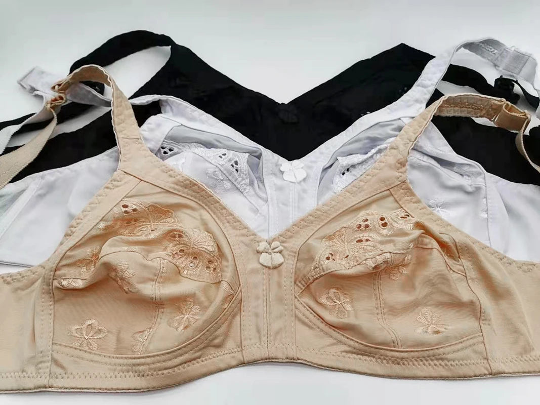 Wire-Free, Molded, Lace Support Bra for Moms