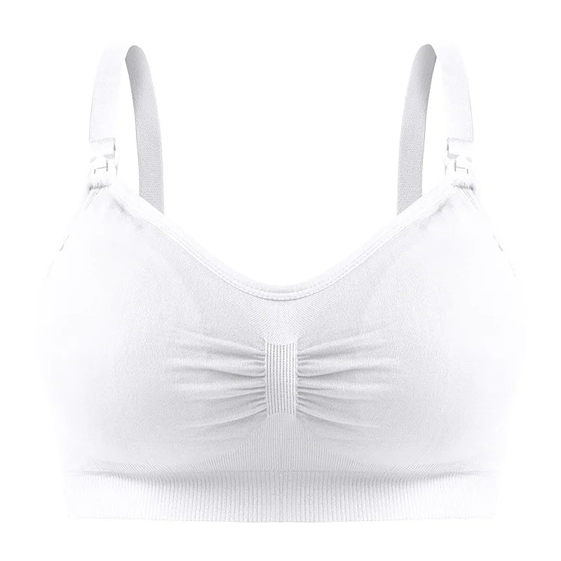 Adjustable Anti-Sagging Breastfeeding Bra Steel Ring-Free Upper Buckle Pregnant Women's Maternity Underwear Featuring Breast Pad - Daisan Mart