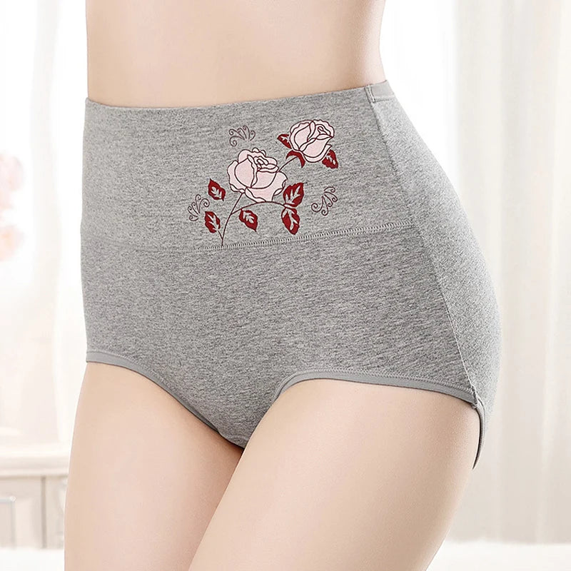 Women's 5XL High Waist Cotton Sexy Printed Panties