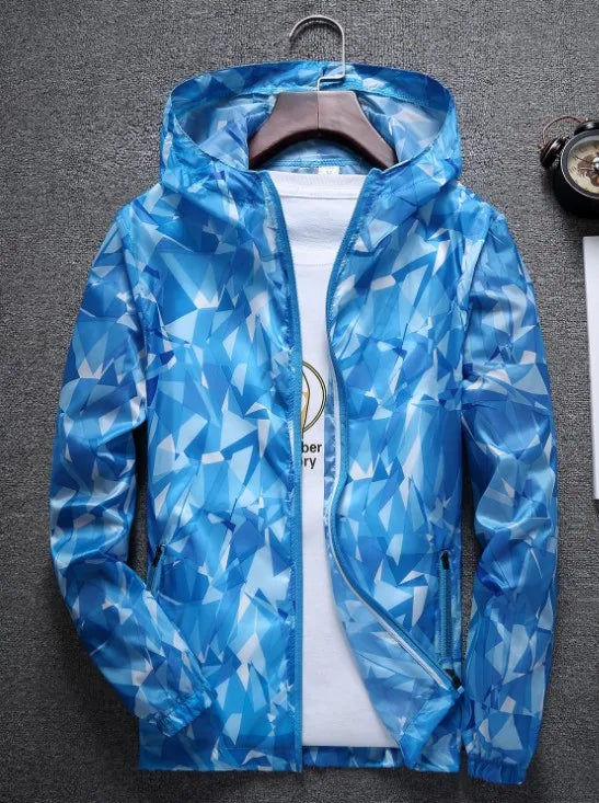 Unisex Camouflage Raincoat Windproof, Anti-UV, Outdoor