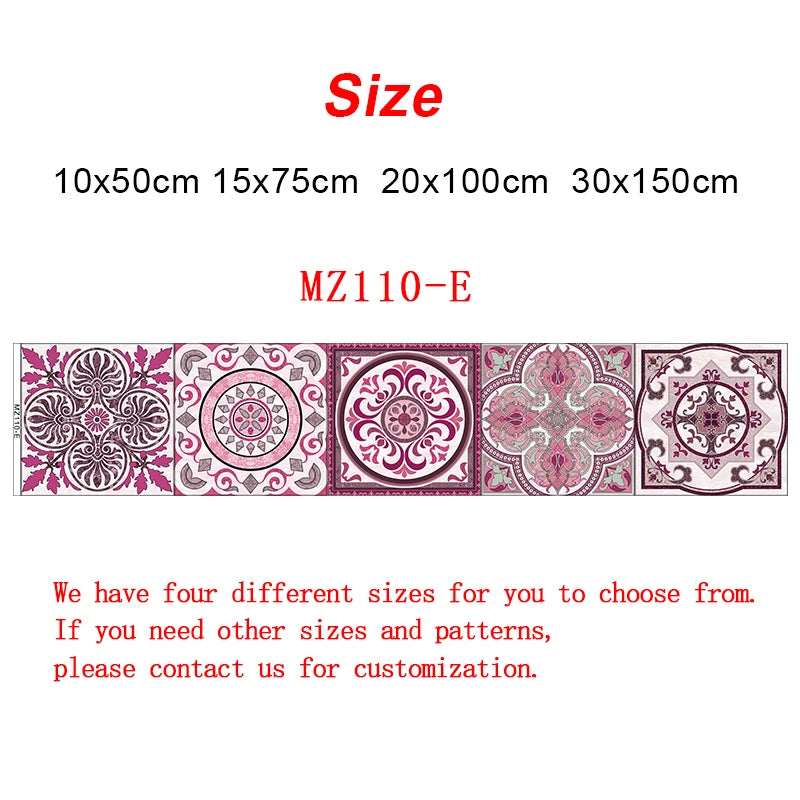 10/15/20/30cm Purple Retro Strip Tiles Wall Sticker Kitchen Stairs Tile Decoration Wallpaper Peel &amp; Stick Waterproof Art Mural