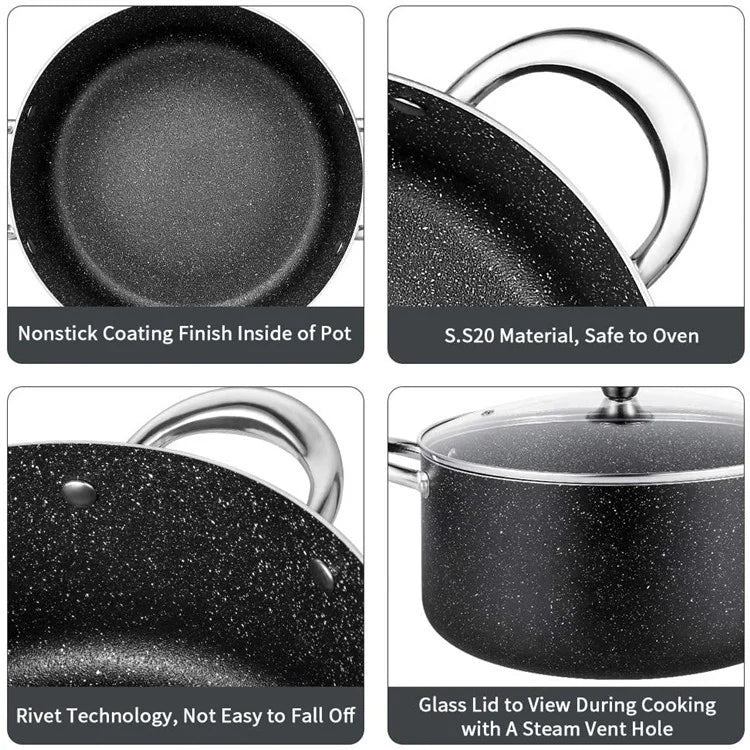 Bộ 10 Nồi Inox Bền Lâu Đáy Đồng Nấu Ăn Đẳng Cấp