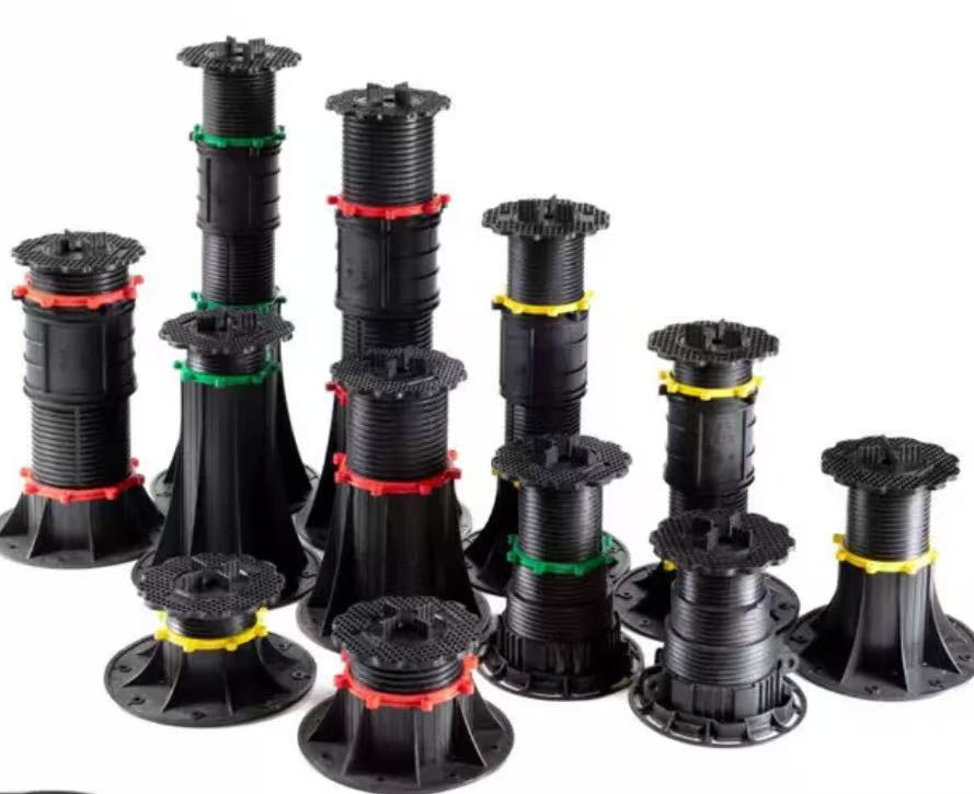 Adjustable base system made of PP PVC material, floor lift with flooring accessories 