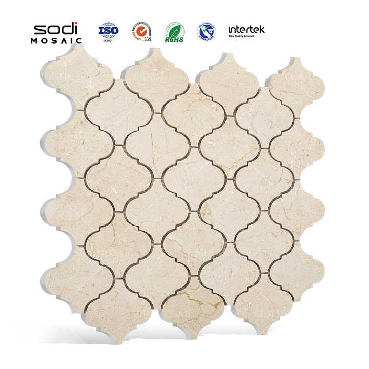 Factory Price Natural Italian Lantern Bianco Beige Parquet Marble Mosaic Floor and Wall Tiles for Hotel 