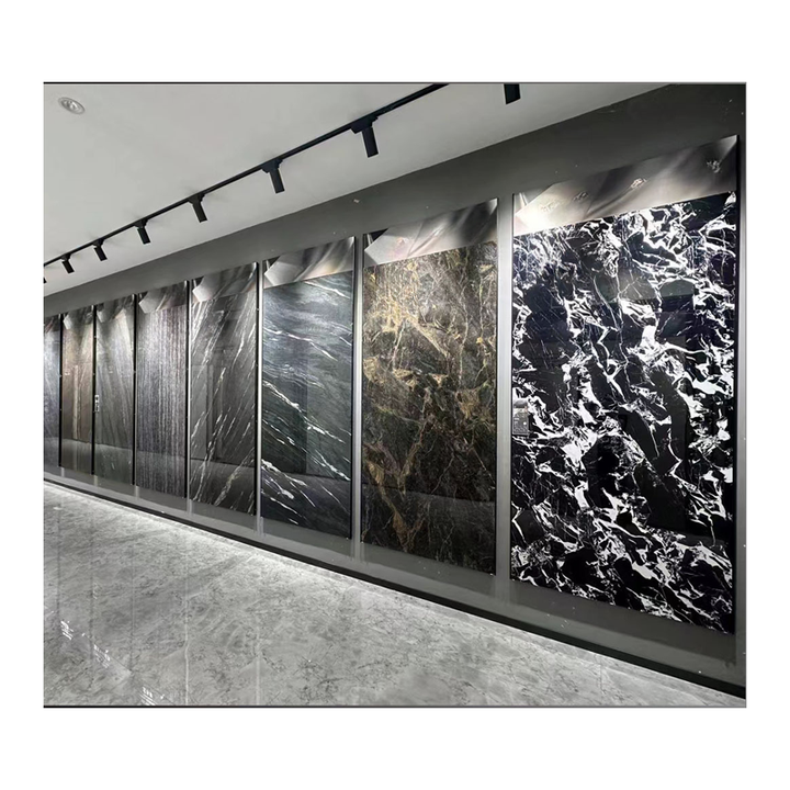 PVC marble pattern decorative wall panel, waterproof, bamboo carbon crystal TV wall panel for bathroom